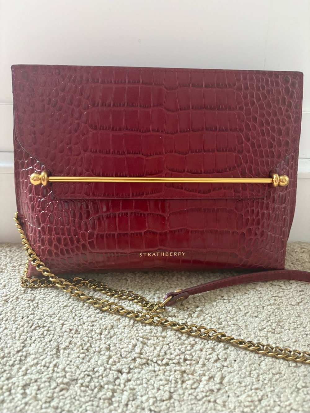 Strathberry Stylist Croc-Embossed Leather